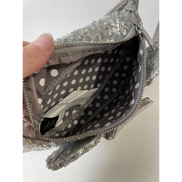 Minnie Mouse Disney Loungefly Hip Bag Fanny Pack Silver Sequin Bow HTF Rare READ - Picture 13 of 13